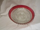 Vintage Large Ruby Rim Bowl