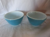 Pyrex Bowls, Set Of 2, Turquoise, 5 1/2
