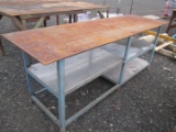 30'' x 8' Steel Table With Shelf
