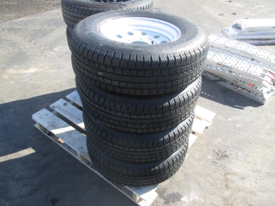 (4) Trailer Tires With Steel Wheels