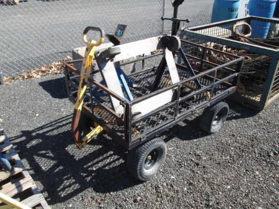 4 Wheel Utility Cart With Contents