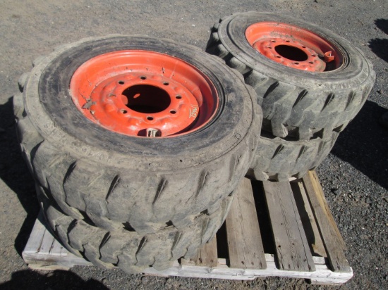 (4) 10-16.5 Tires On Steel Rims