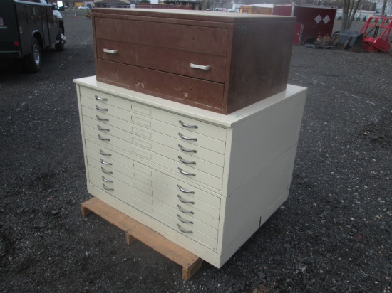 (2) Steel Parts Cabinets With Drawers