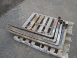 (4) Telehandler Forklift Block Forks