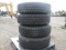 (4) 295/75R22.5 Tires On Aluminum Wheels