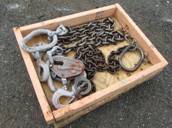 Pallet of Lifting Chains and Locking Hooks