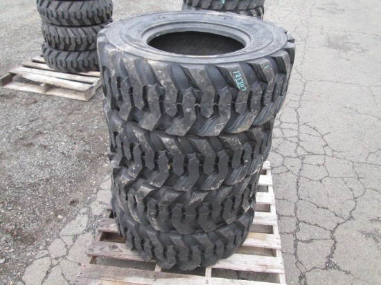 (4) 12-16.5 Skid Steer Tires