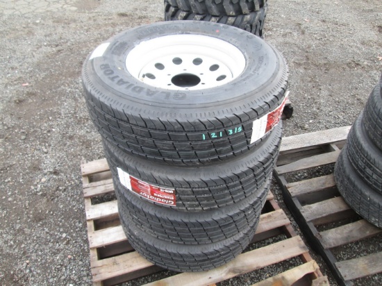 (4) ST225/75-15 Trailer Tires With Wheels