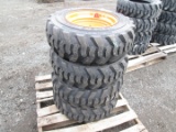 (4) 10-16.5 Skid Steer Tires With Wheels