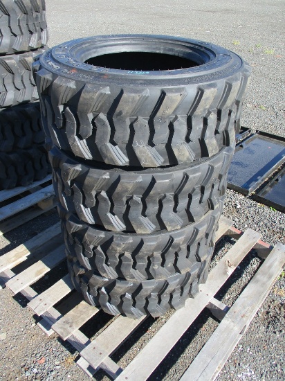 (4) 10-16.5 Skid Steer Tires