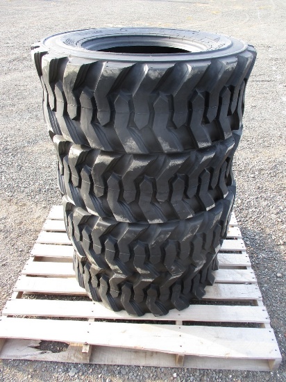 (4) 12-16.5 Skid Steer Tires