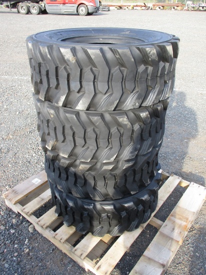 (4) 12-16.5 Skid Steer Tires