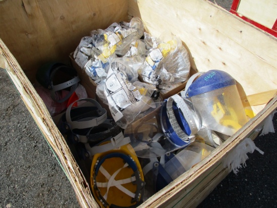 Assorted Hard Hats and Face Shields