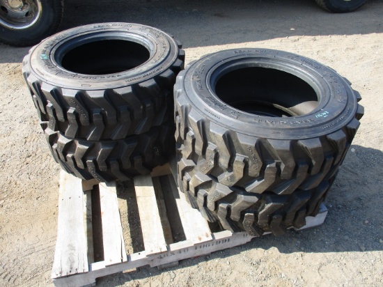 (4) Bobcat 10-16.5 Skid Steer Tires