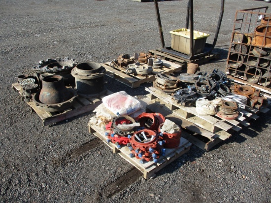 Assortment of Water Pipe Fittings and Clamps