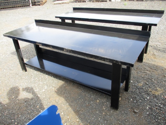 Metal Work Bench With Shelf