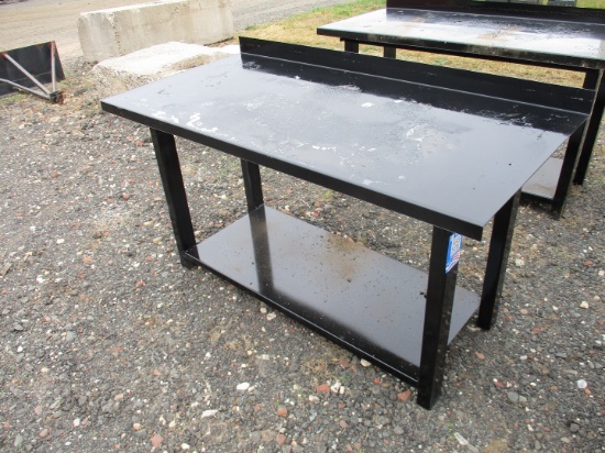 Metal Work Bench With Shelf