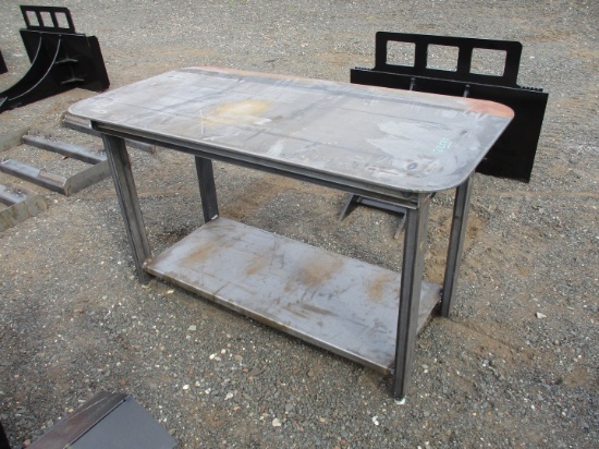 Metal Work Bench With Shelf