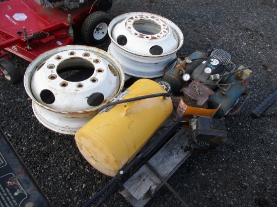 Truck Rims, Rototiller, Air Tank,