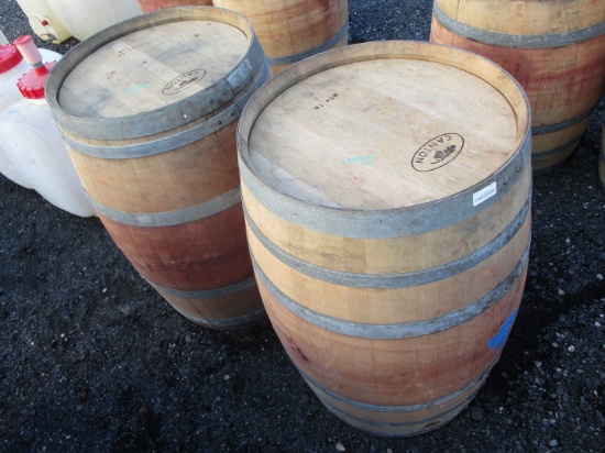 (2) Wooden Wine Barrels