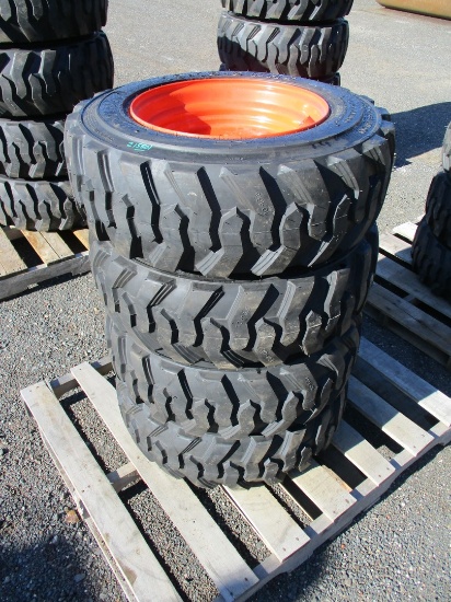 (4) 10-16.5 Skid Steer Tires