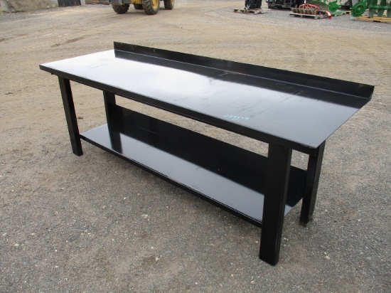 Metal Work Bench With Shelf