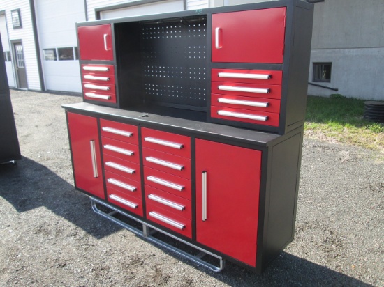 87" Steel Work Bench Cabinet