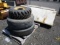 Assorted Tires With Rims, Liquid Brine Tank