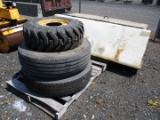 Assorted Tires With Rims, Liquid Brine Tank