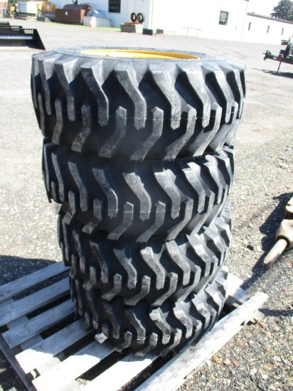 (4) Camso 12-16.5 Skid Steer Tires On Rims