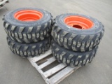 (4) Forerunner 12-16.5 Skid Steer Tires With Rims