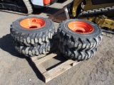 (4) Loadmaxx 10-16.5 Skid Steer Tires With Rims