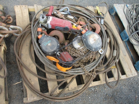 Quantity of Assorted Cable Slings, Chainfall,