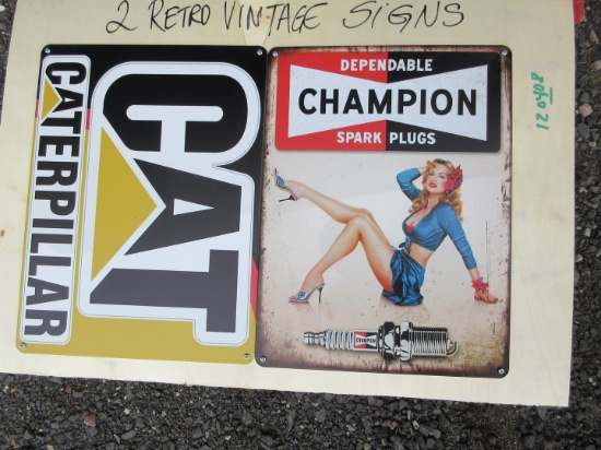 (2) Retro Vintage Signs