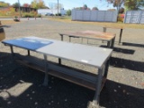 (4) METAL WORKBENCHES