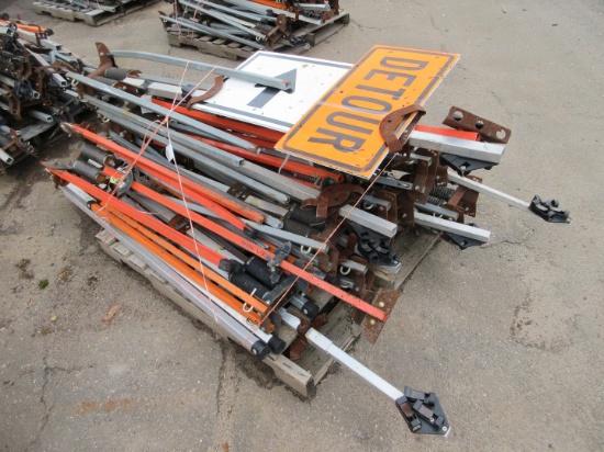 QUANTITY OF ASSORTED ROAD SIGN STANDS