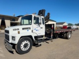 1995 MACK CS250P S/A FLATBED CRANE TRUCK