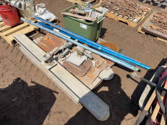 ASSORTED TOOLS AND CONCRETE SUPPLIES
