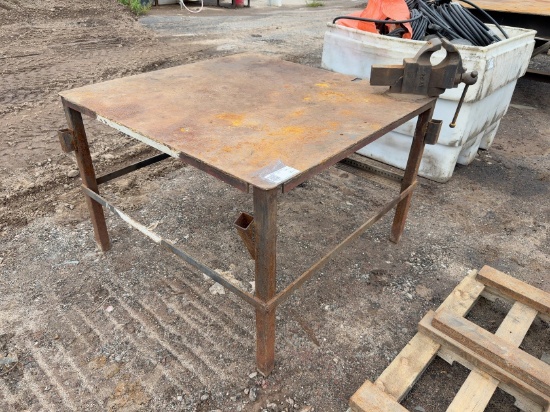 48" X 47" STEEL WORK BENCH