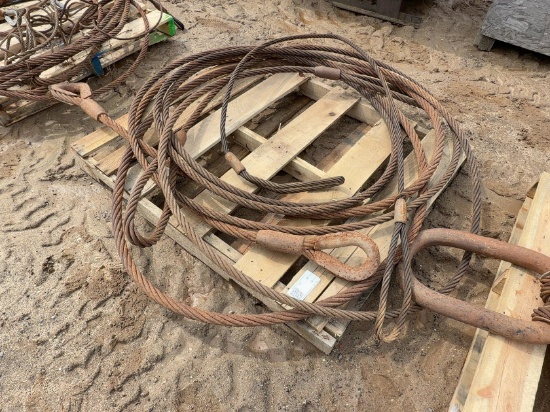 (3) HEAVY DUTY CABLE LIFTING SLINGS
