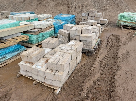(4) Pallets Of Assorted Concrete Blocks