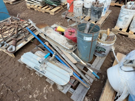 ASSORTED CONCRETE TOOLS AND SUPPLIES