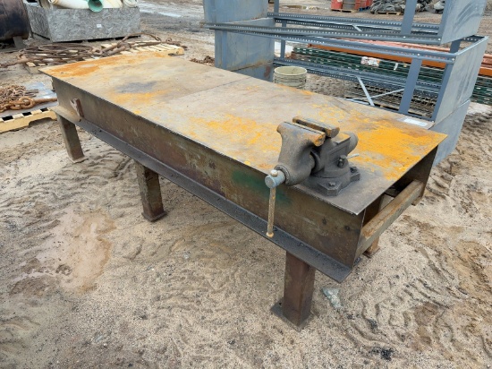 106" X 38" STEEL WORK BENCH