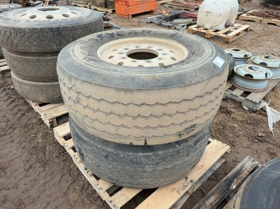 (2) 425/65r22.5 Truck Tires