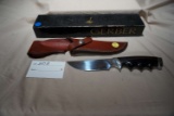 Gerber Fixed Blade with Leather Sheath and Box.