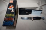 G96 Fixed Blade Knife with Leather Sheath. Comes in Box.