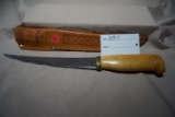 J. Marttini Fixed Blade Knife with Leather Sheath.