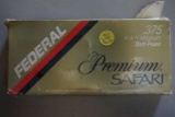 1-Box of Federal .375 Premium Safari soft points, 20 rds., 1 box to go