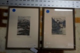 2 Authentic Artist Signed Etchings