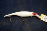 Big white colored with red musky lure